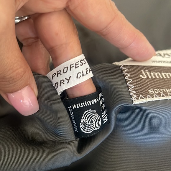 YVES SAINT LAURENT Jimmy Au’s VINTAGE Grey Herringbone Tweed Blazer Size 10 - Picture 10 of 16